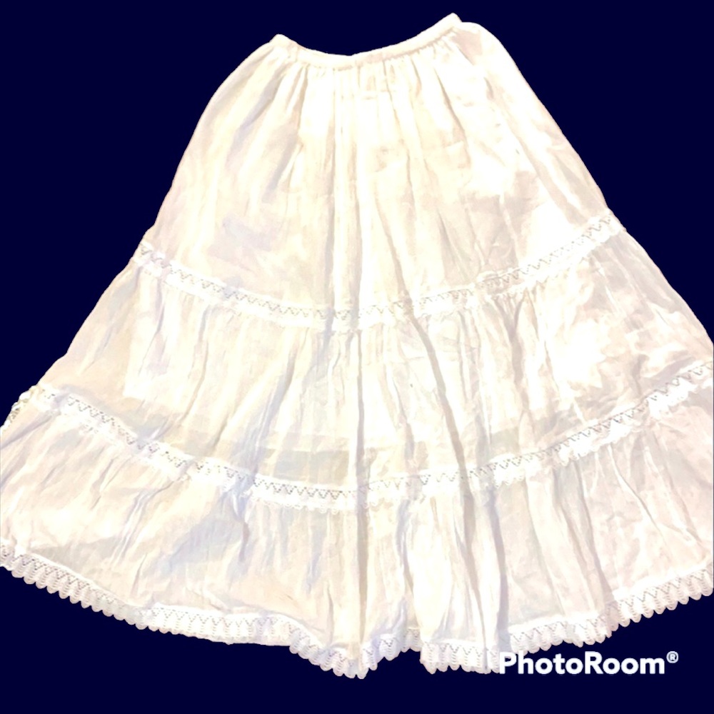 New Boho Breezy Cotton Tiered Lined Skirt one size